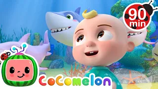 JJ's Family and the Baby Sharks | Cocomelon 90 MINS | Moonbug Kids - Cartoons & Toys