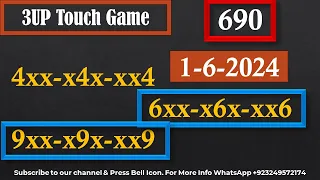 Thai Lottery 3UP Touch Game | 4D Master Game | Thai Lottery VIP Tips & Tricks 1-6-2024