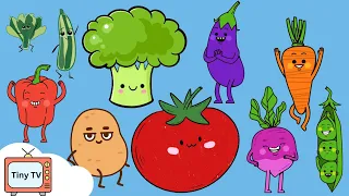 Ten Little Vegetables | Learn Vegetables | Tiny TV Nursery Rhymes & Kids Songs