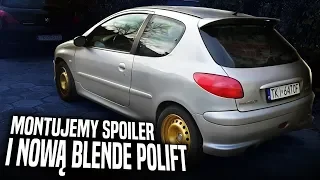MONTAŻ SPOILERA + BLENDA POLIFT PEUGEOT 206 GTI/S16