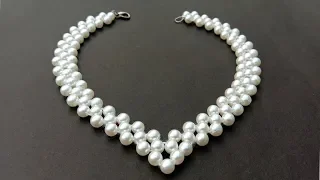 How To Make/ A Pearl Necklace/ At Home/ useful & easy