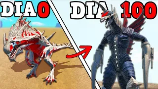 O PEQUENO DINO REAPER ALIEN EVOLUIU PARA O GIGANTE KAIJU HÍBRIDO! SOBREVIVI 100 DIAS AR!