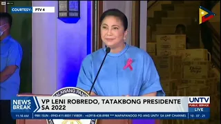 VP Leni Robredo, tatakbong presidente sa 2022