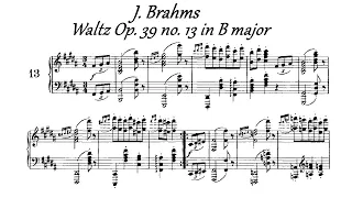 J. Brahms - Waltz Op. 39 no. 13 in B major