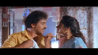 Ravichandran Beats Wife Madhu In Front of Family | Annayya Kannada Movie Part-5