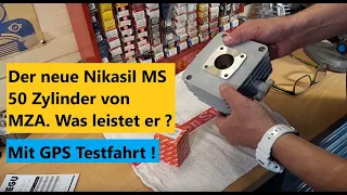 Neuer 5,1 PS Simson MS50 Nikasil Zylinder von MZA. Top oder Flop. V-max ? GPS Testfahrt !