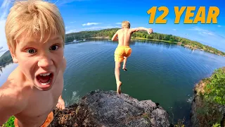 12 Year Old Kid Jumps a 22 Meters High Cliff (72 feet)