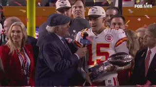 Full Roger Goodell presents the Vince Lombardi Super Bow LVII trophy to the Chiefs