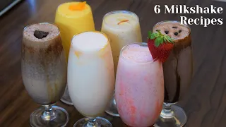 6 Refreshing Healthy Tasty Thick Milkshakes | Easy Innovative Summer Drinks ६ नए तरीके के मिल्कशेक