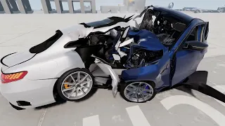 Mercedes Benz W223 vs BMW AG G81 200 KMH   Crash Test  BeamNG Drive