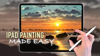 IPAD PAINTING MADE EASY - Rocky Coast landscape tutorial in Procreate