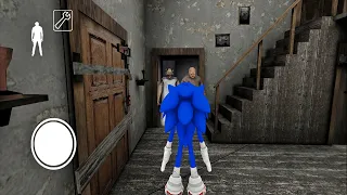 Playing as Sonic in Granny 3 | Trollng Granny and Grandpa Gameplay Mod