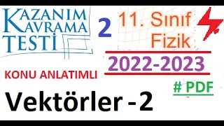 11. Sınıf | Fizik | MEB Kazanım Kavrama Testi 02 | Vektörler 2 | PDF | OGM | AYT Fizik | 2022 2023