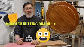 Watch As Sam Angelo Turns A Monster Round Cutting Board With A Groove!  Woodturning with Sam Angelo