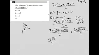 What is the sum of all values of m that satisfy 2m^2 - 16m + 8 = 0 ?