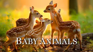 Baby Animals 4K ~ Healing Music to Relieve Stress, Fatigue, Depression, Negativity