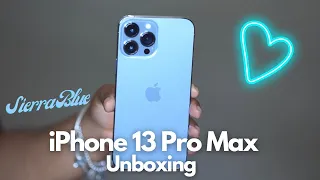 IPHONE 13 PRO MAX SIERRA BLUE 256GB UNBOXING + ACCESSORIES