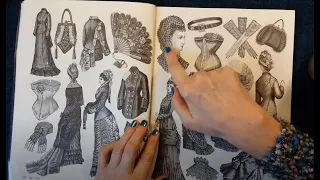 ASMR | Victorian Fashion - Lovely Library Book Whispered Browsing Chat & Page Turning Sounds