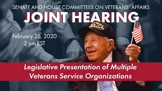 2020-2-26: Joint SVAC and HVAC Legislative Presentation of Multiple Veterans Service Organizations