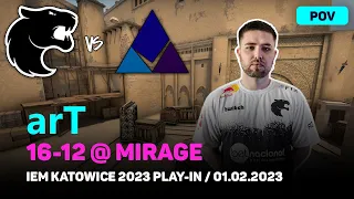 CSGO POV FURIA arT (16-12) vs Permitta (MIRAGE) @ IEM Katowice 2023 Play-In / Feb 1, 2023