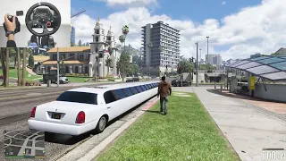 World's Longest Car | City Driving GTA V | Luxurious Limousine Taxi | Logitechg29 gameplay