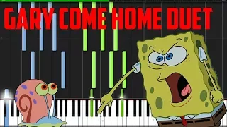 Spongebob Squarepants - Gary Come Home Duet (Piano Tutorial) [Synthesia]