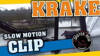 Slow Motion starring Krake Dive Coaster off ride footage @ Heide Park Germany