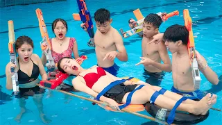 BHA Nerf War: RESCUE GIRL In UNDERWATER BATTLE Seal Warriors Go Swimming Nerf Guns Fight Criminal