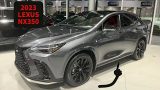 2023 Lexus NX350 F-SPORT in Cloudburst Grey with Red Interior