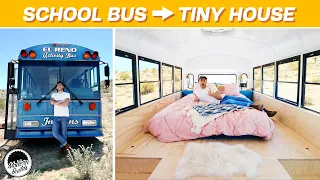 EP. 2: THE BEDROOM | DIY SCHOOL BUS TINY HOUSE CONVERSION | MODERN BUILDS