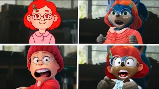 Sonic The Hedgehog Movie - TURNING RED MEI MEI Uh Meow All Designs Compilation