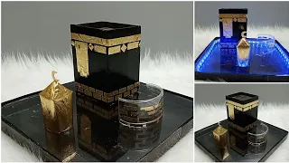صنع مجسم الكعبة الشريفة | طريقة عمل مجسم الكعبة بطريقة سهله| How to make a model of the Holy Kaaba
