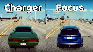 NFS Heat: Dodge Charger vs Ford Focus RS - Drag Race