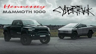 Cybertruck vs. 1000HP TRX Drag Race // Which is Faster, ICE or EV?