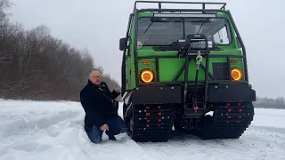 НОВЫЙ МОЩНЫЙ ДВИГАТЕЛЬ И ПРЕОДОЛЕНИЕ МОКРОГО СНЕГА ВЕЗДЕХОД ЛОСЬ BV 206