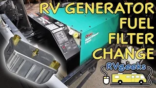 Onan RV Generator Fuel Filter Replacement || RV Generator Maintenance