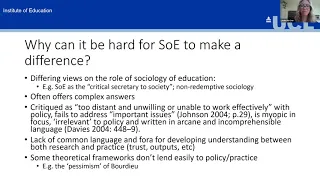 Prof. Louise Archer on Sociology of Education and Social Justice: Putting Praxis into Practice?