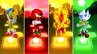 Super Sonic 🆚 Knuckles exe Sonic 🆚 Super Shadow Sonic 🆚 Hyper Sonic | Tiles Hop EDM Rush