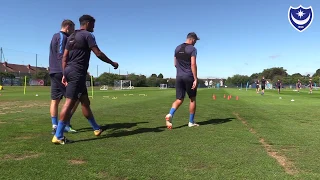 Pompey players train ahead of Luton Town match