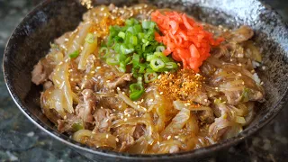 牛丼 Gyudon, Japanese Beef Bowl Recipe w/ Glass Noodles or Shirataki - The Most Delicious Version