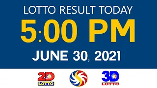 Lotto Results Today June 30 2021 5pm Ez2 Swertres 2D 3D 4D 6/45 6/55 PCSO