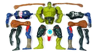 Assemble Hulk Smash vs Siren Head vs Miles Morales vs Captain America Avengers Superhero Toys