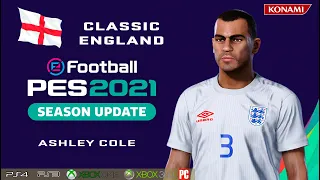 ASHLEY COLE face+stats (Classic England) How to create in PES 2021