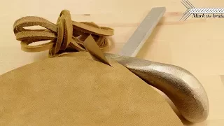 Cutting leather lace with a strap cutter