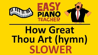 How to play How Great Thou Art on piano keyboard (hymn) SLOW easy tutorial video from #EPT