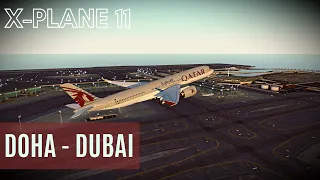 X-Plane 11 Live | A350 Qatar Airways | Доха [OTHH] - Дубай [OMDB] | Online Stream HD