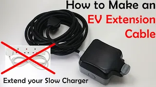 How to make an EV slow charger extension cable for your car. Granny charger electric extension lead.