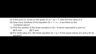Find the solution of the linear equation x+2y = 8 which represents a point on(i) X-axis (ii) Y-axis