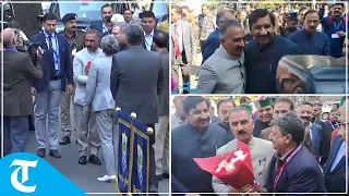 Himachal Pradesh CM Sukhu arrives in his Alto car to Vidhan Sabha in Shimla for budget session