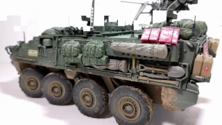 Trumpeter M1131 Stryker FSV - painting and weathering